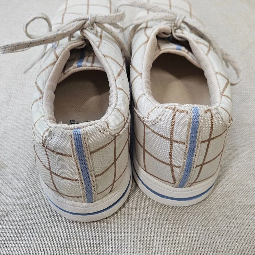 Dexter Kerrie Bowling Shoes Womens 9.5M Cream Brown Plaid Canvas DW0000635